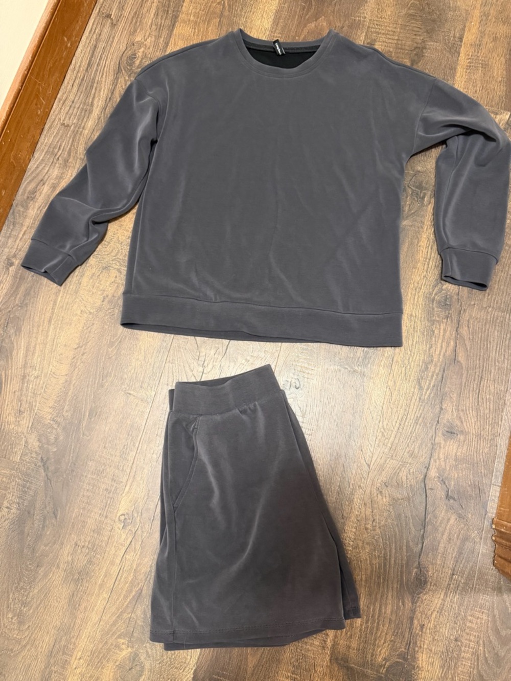 LAZYPANTS Gray Lounge Set Medium shorts/ Sm top Set Sweatshirt & Shorts